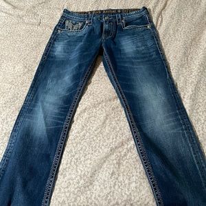 Rock revival dark wash jeans